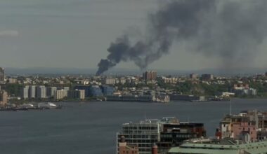 Large warehouse fire in Carlstadt, NJ sends smoke billowing into the sky visible from Manhattan