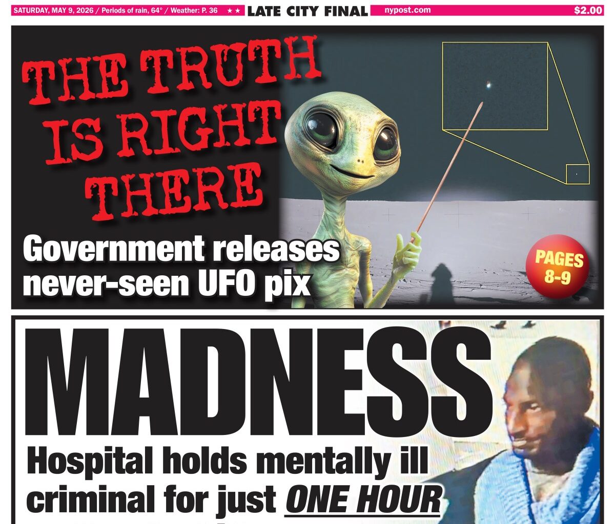 New York Post Cover for May 9, 2026