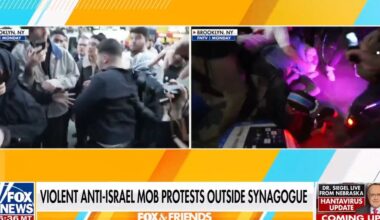Violent anti-Israel mob protests outside Brooklyn synagogue