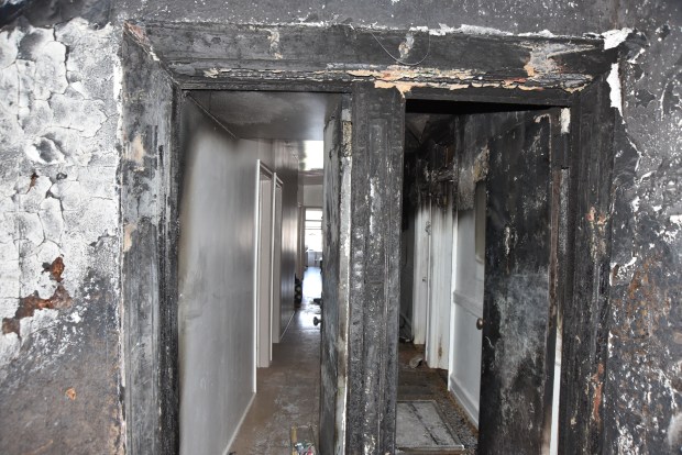 The FDNY released this photo, taken after a fatal fire in an apartment building at 207 Dyckman St. in Manhattan, showing the difference in fire damage when doors are left open (right) versus closed (left). (FDNY)