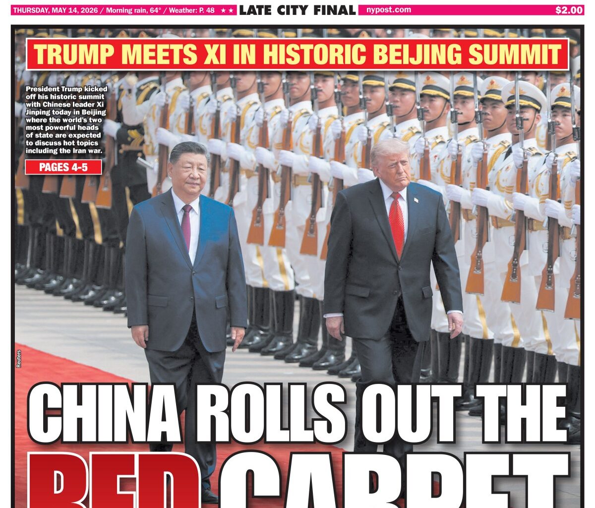 New York Post Cover for May 14, 2026