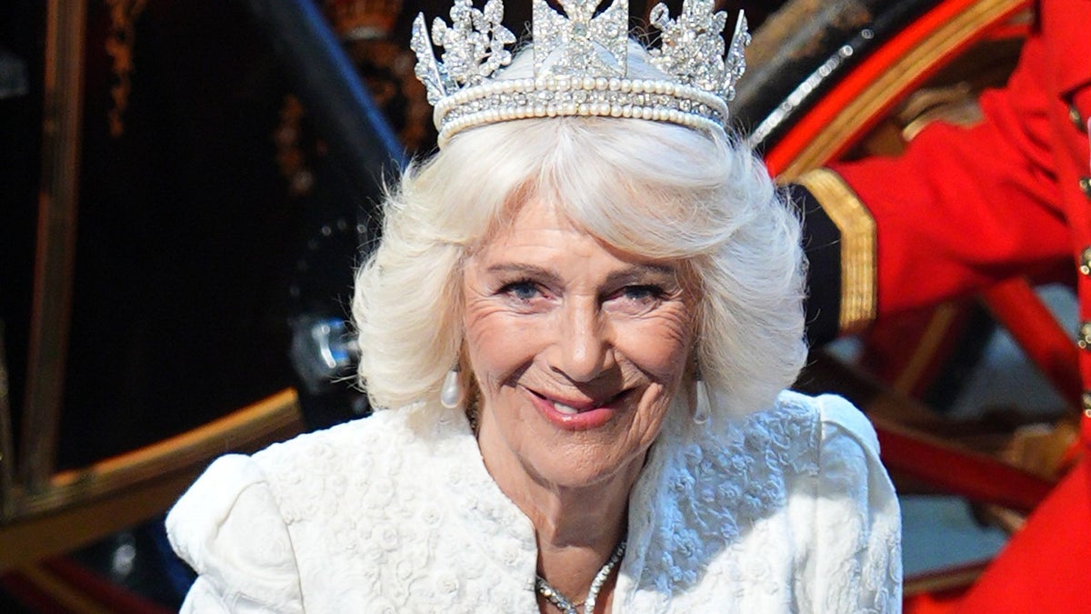 Queen Camilla sparks 'Cinderella' comparisons in stunning new Parliament photos
