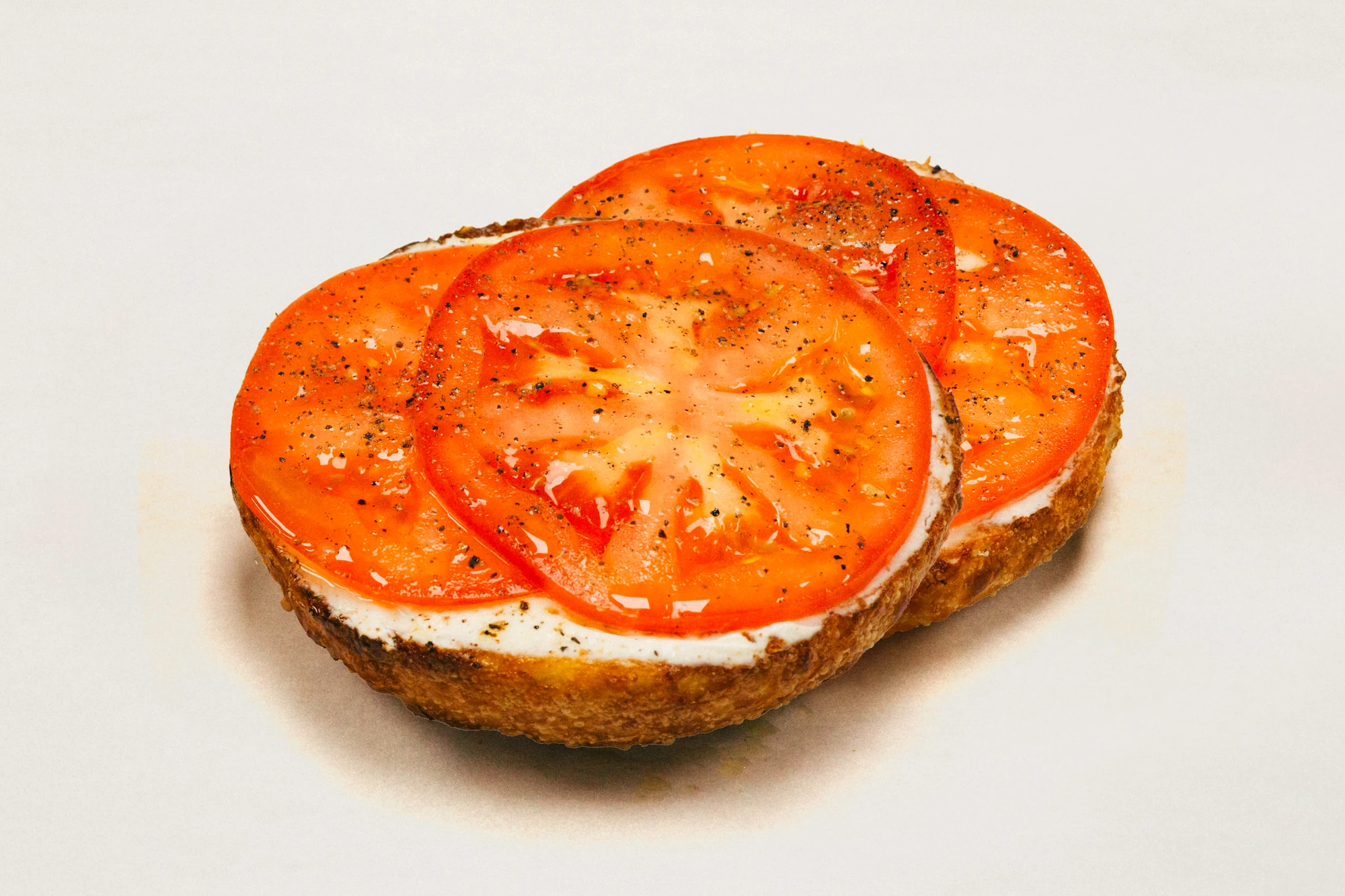 Tomato sandwich with cream cheese from Apollo Bagels