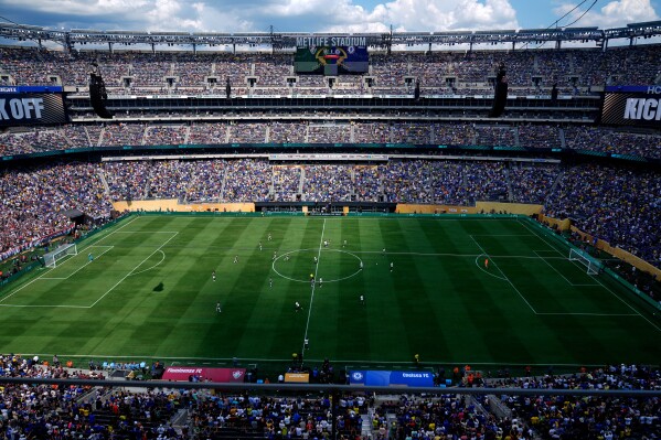 General view of the MetLife stadium during the Club World Cup semifinal soccer match between Fluminense and Chelsea in East Rutherford, N.J., Tuesday, July 8, 2025. (AP Photo/Pamela Smith, File)