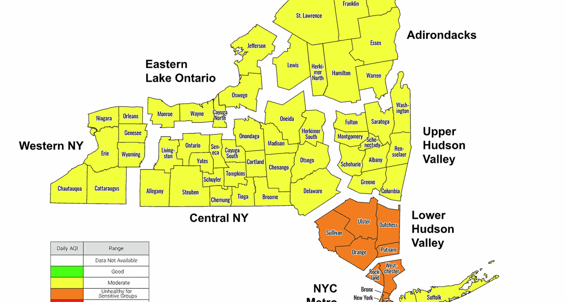 Hudson Valley under air quality advisory as ground ozone worsens