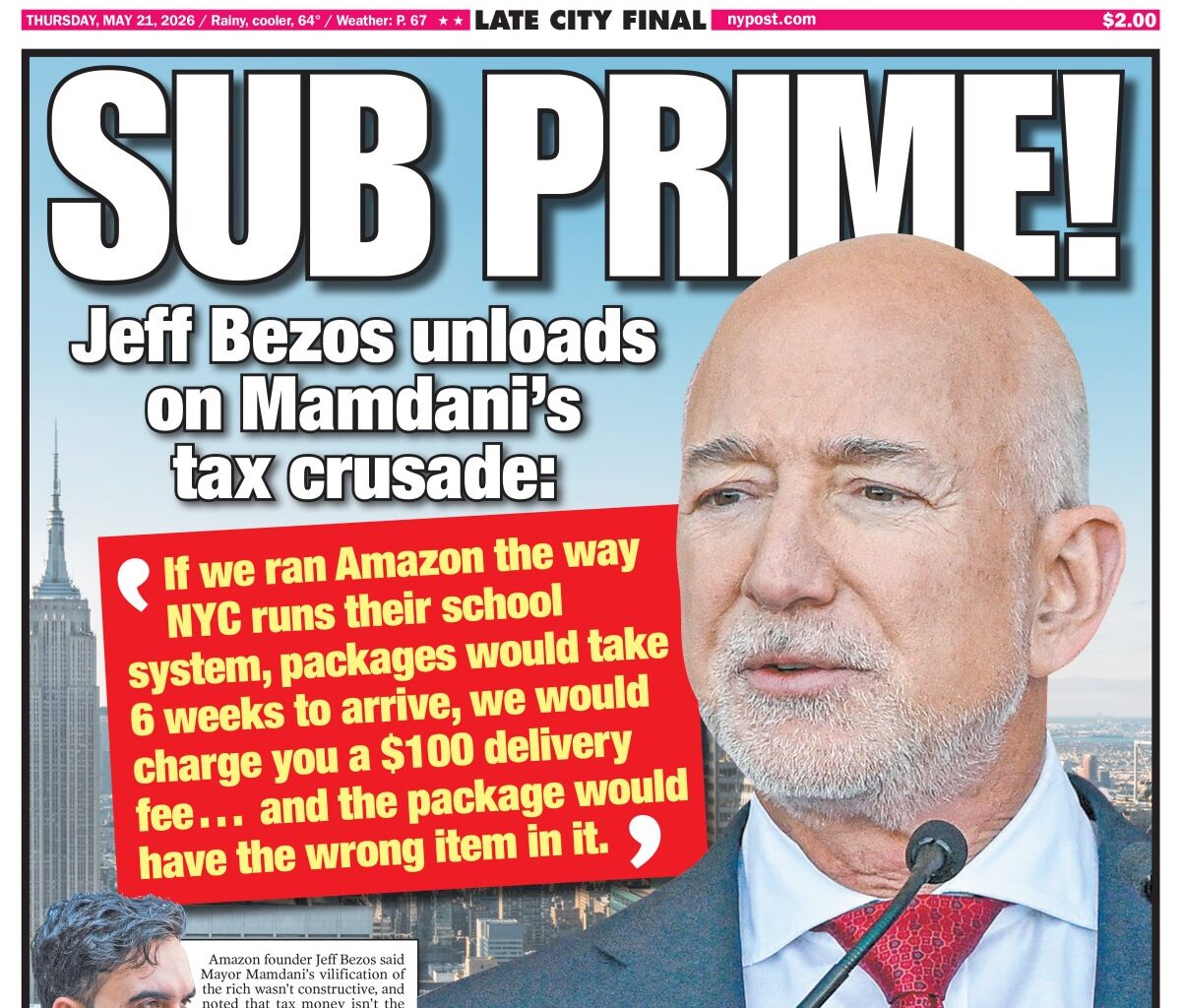 New York Post Cover for May 21, 2026