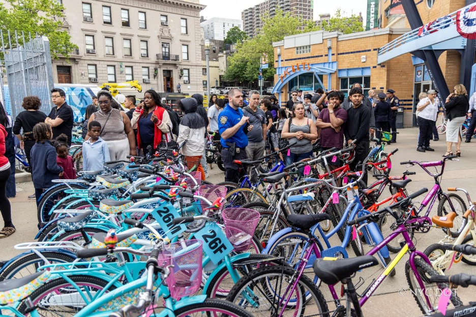 Previous bike donation event on Staten Island. Photo Credit: NYC DOT