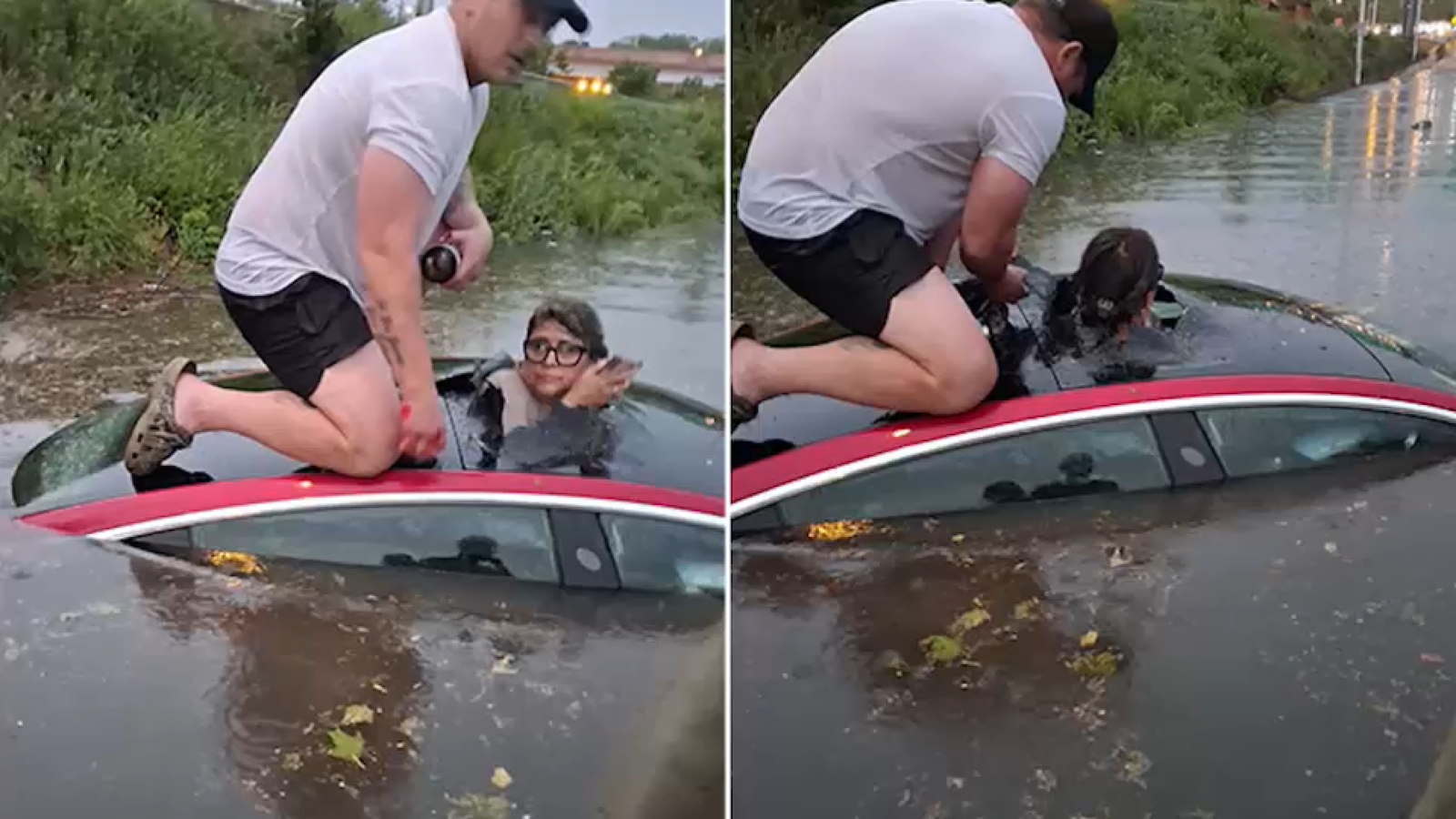 FDNY firefighter honored after pulling trapped woman from submerged car during storm in Queens