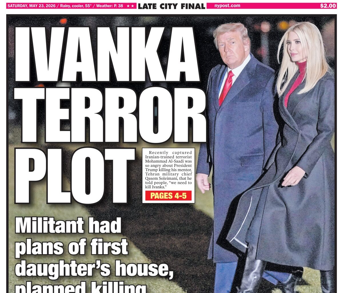 New York Post Cover for May 23, 2026