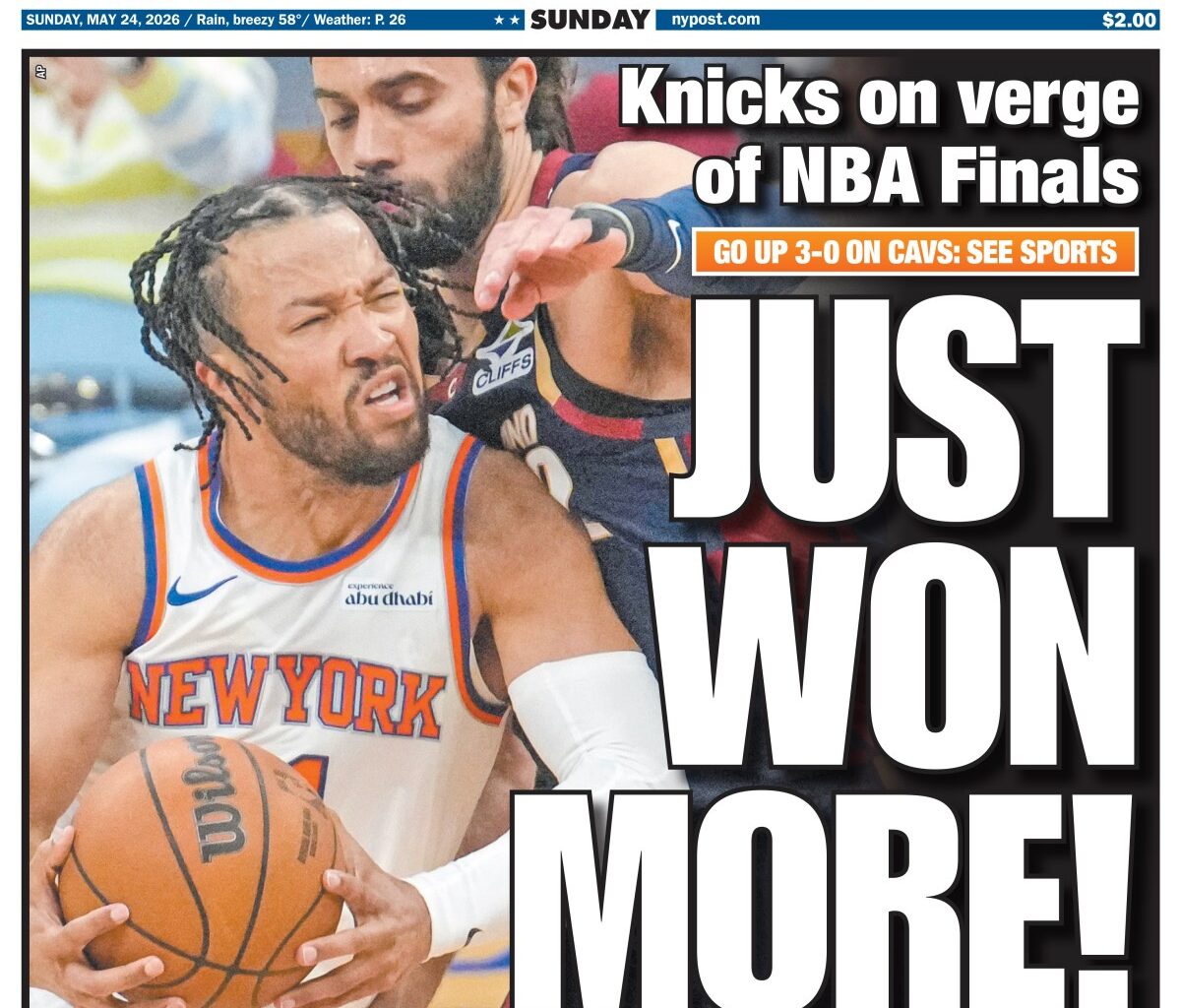 New York Post Cover for May 24, 2026