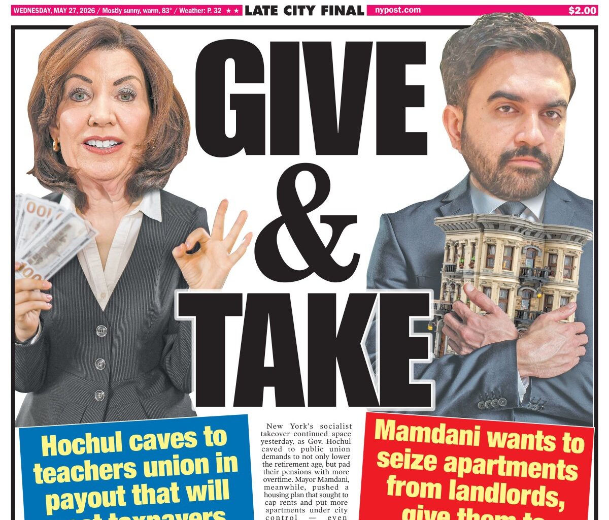 New York Post Cover for May 27, 2026