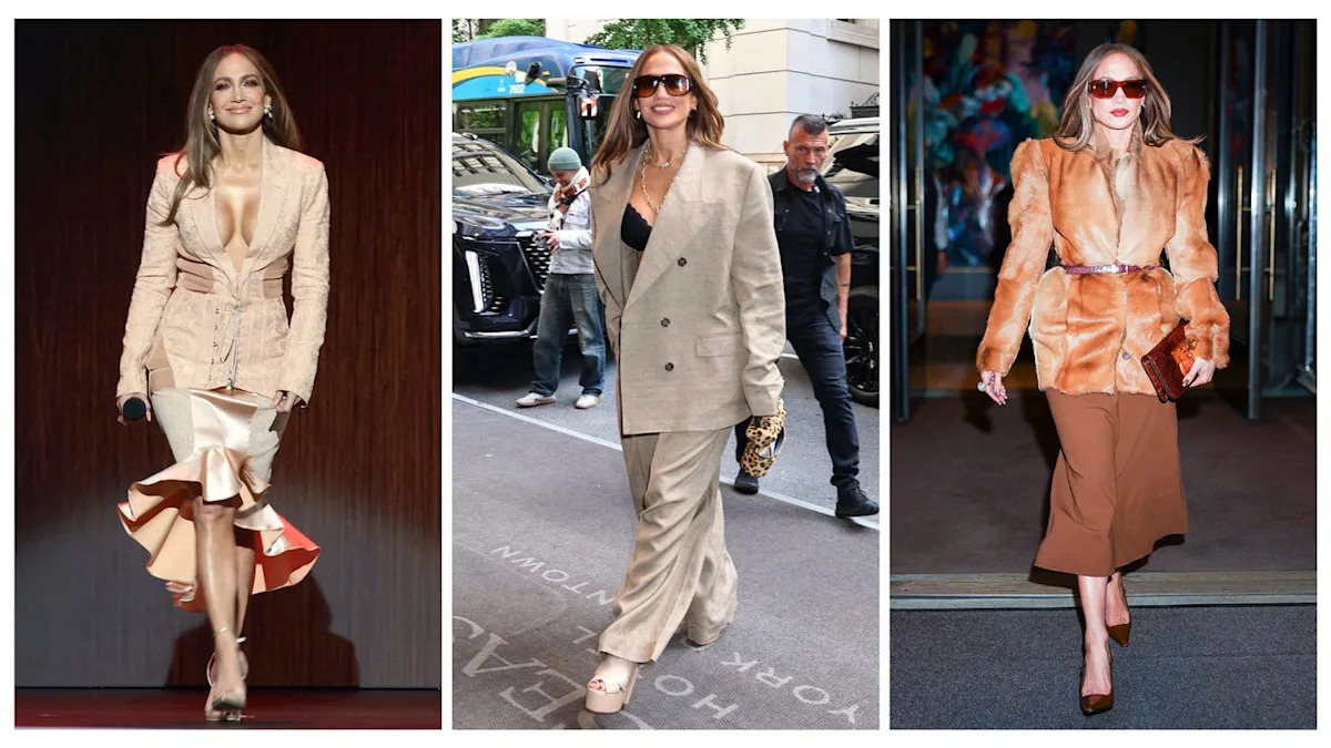 Jennifer Lopez Hits NYC in a String of Glamorous Nude Looks