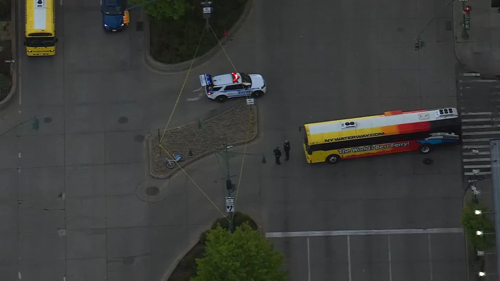 Bicyclist hit by NY Waterway bus on West Side Highway in Manhattan