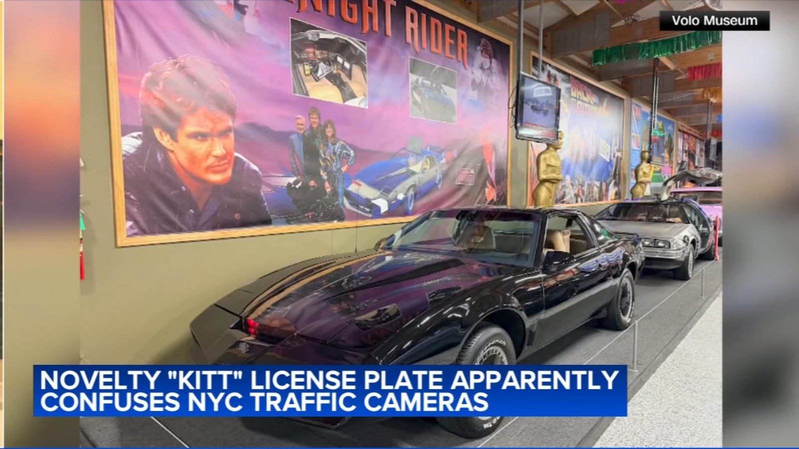 Novelty 'KITT' license plate from classic show 'Knight Rider' receives NYC traffic ticket despite being in Illinois museum