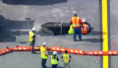 Crews work to repair large sinkhole on LaGuardia Airport runway; flights impacted Wednesday night
