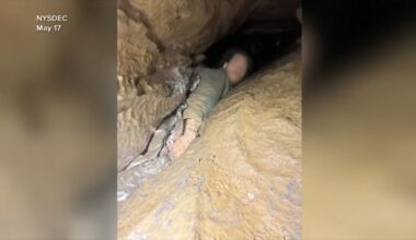 Hiker rescued after being stuck in crevice for hours