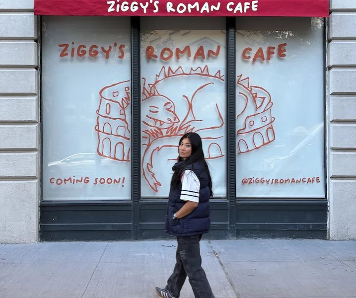 Helen Zhang, co-owner of Ziggy’s Roman Cafe in Dumbo, is seeking a permit for outdoor dining. Ziggy's Roman Cafe / Instagram