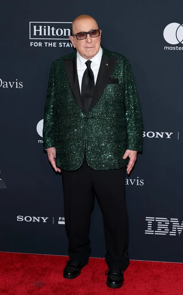 Clive Davis, pictured above on Jan. 31, was hospitalized in New York City on Friday. Getty Images