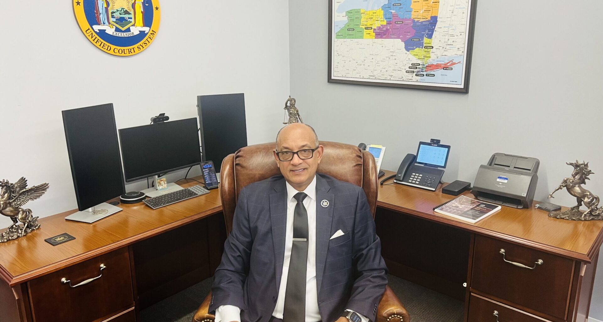 Hon. Norman St. George in his chambers. Photo: Wayne Daren Schneiderman/Brooklyn Eagle
