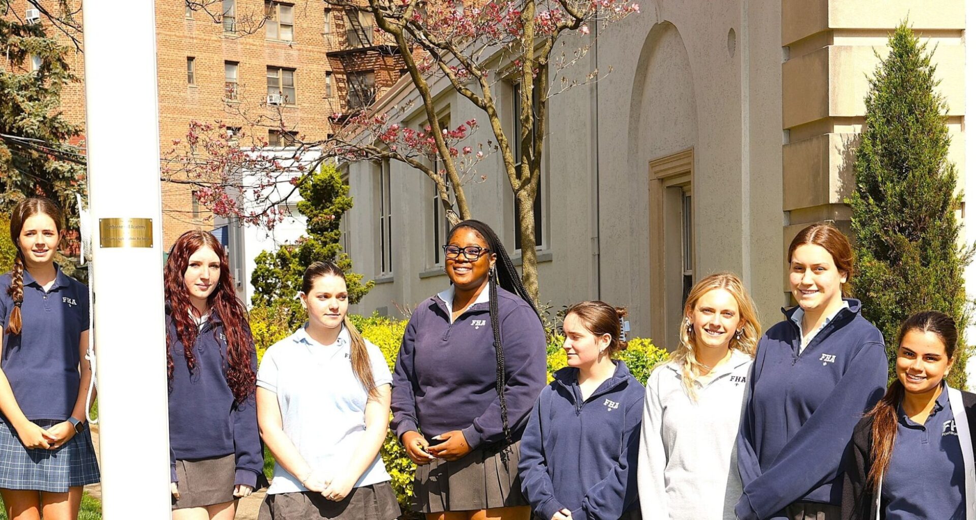 RED, WHITE & NEW: Catholic War Veterans’ Gift Helps Fontbonne Raise the Flag High 