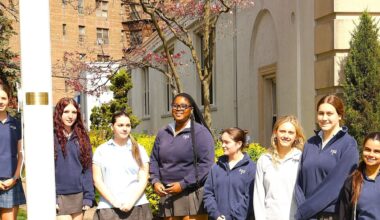 RED, WHITE & NEW: Catholic War Veterans’ Gift Helps Fontbonne Raise the Flag High 
