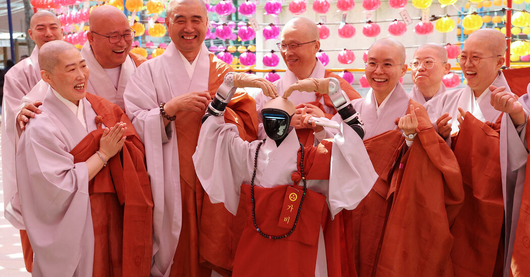 Meditating or Rebooting? A Robot Buddhist Monk Comes to South Korea.