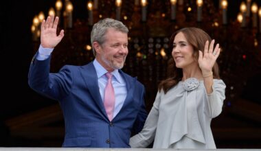 The King and Queen of Denmark, with Prince Vincent and Princess Josephine, celebrate his 58th birthday at Amalienborg in Copenhagen on May 26, 2026 (Stefan Lindblom/TT News Agency/Alamy)