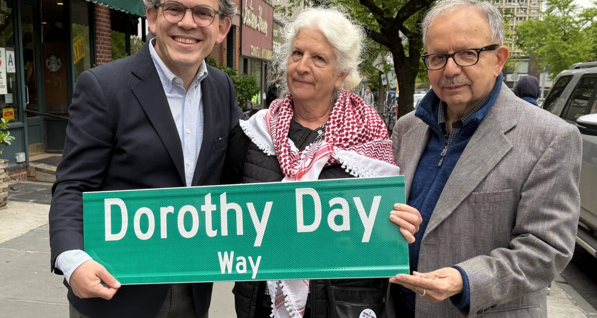 New sign on a street corner in Brooklyn, NY, honours legacy of Dorothy Day
