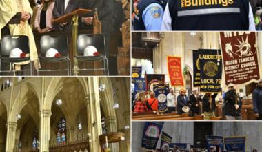 New York City Construction Workers ‘Who Tragically Lost Their Lives On The Job Are Remembered’ At The Annual Hardhat Mass Held At St. Patrick's Cathedral