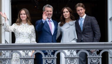 Queen Mary of Denmark steps out in an elegant blouse she debuted 21 years ago as she leads birthday celebrations for her husband King Frederik