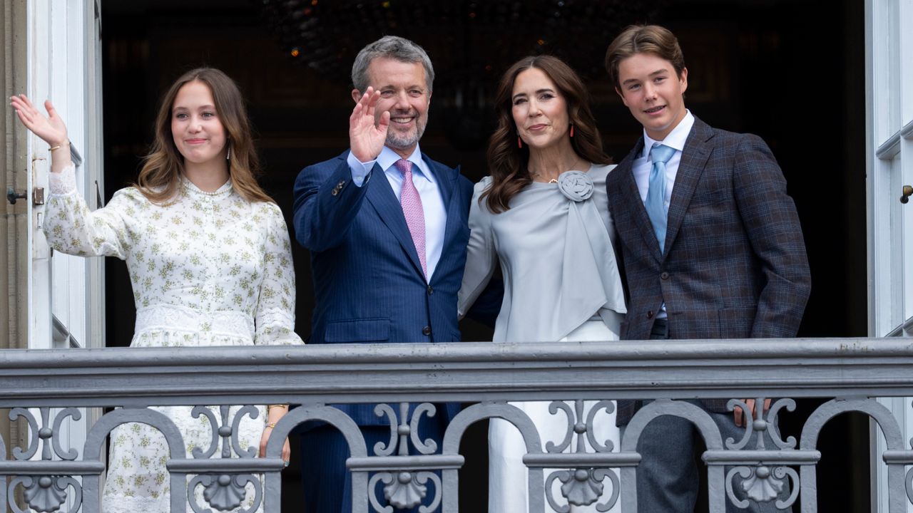 Queen Mary of Denmark steps out in an elegant blouse she debuted 21 years ago as she leads birthday celebrations for her husband King Frederik
