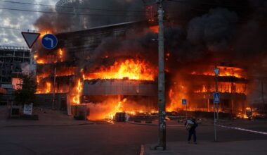 Kyiv, Ukraine, Hit in Russian Missile Attack