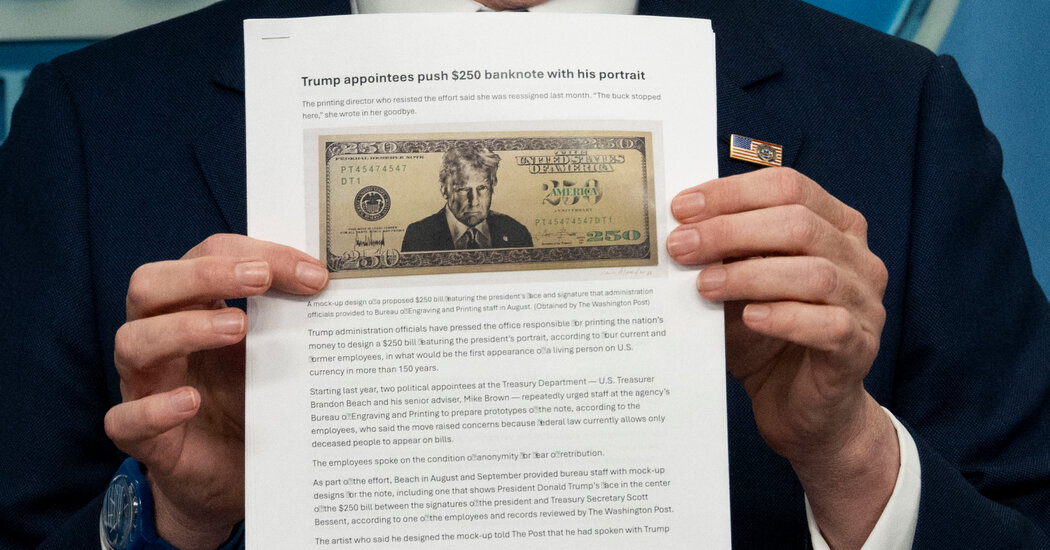 Treasury Prepares to Make Trump the Face of a New $250 Bill