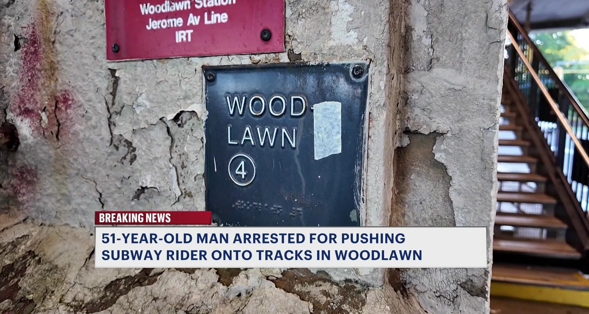 News 12 | Bronx | Man Arrested After Bronx Subway Shove Sends Rider Onto Tracks At Woodlawn Station