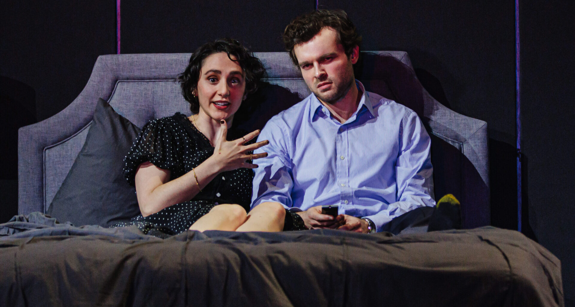 Lauren Patten and Alden Ehrenreich play Suzanna and Max, two close friends-turned-lovers-turned … something else in “Becky Shaw.” Photo: Marc J. Franklin