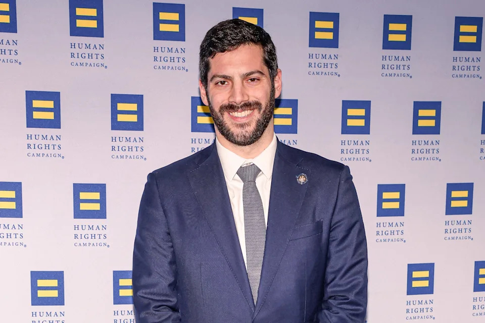 New York State Assemblyman Alex Bores, a Manhattan Democrat, attends the Human Rights Campaign 2026 Greater New York Dinner on Feb. 7, 2026, in New York City.