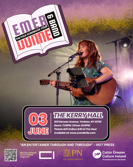  From Ireland to Yonkers: Irish Folk Singer, Emer Dunne and Band live at The Kerry Hall