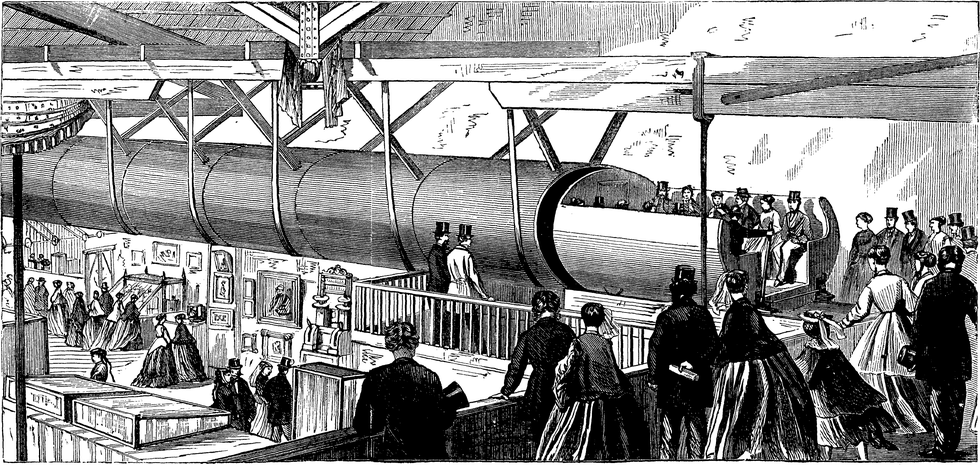 Diagram illustrating a pneumatic dispatch system, labeled as Figure 7.