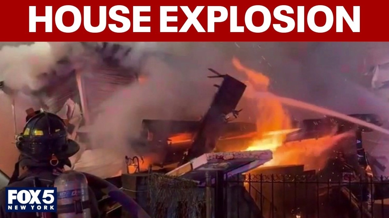 NYPD officers sent flying during house explosion