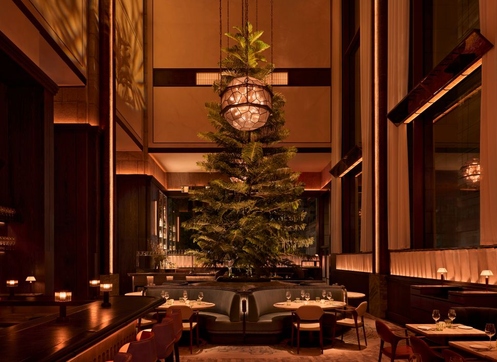 The inside of a bar.