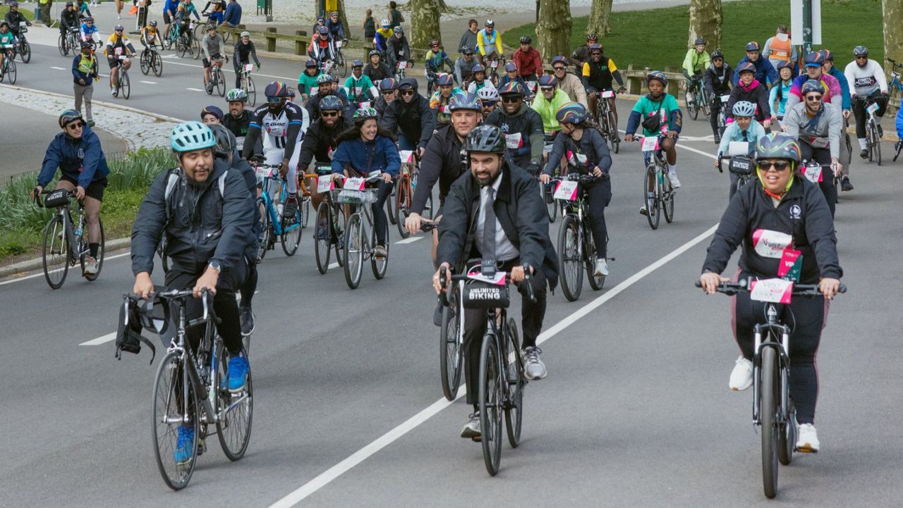 Mamdani joins cyclists for 40-mile Five Boro Bike Tour