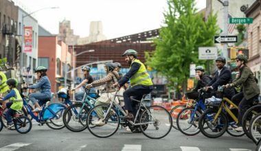 Mayor Zohran Mamdani joins the Bergen Bike Bus in Brooklyn on National Bike and Roll to School Day on Wednesday, May 6, 2026. (Michael Appleton/Mayoral Photography Office)