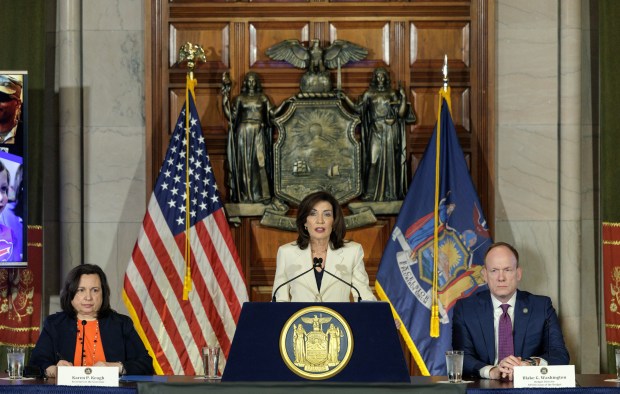 Governor Kathy Hochul makes budget announcement.