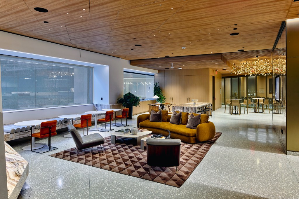 Interior of the newly renovated lobby at 590 Madison Avenue.