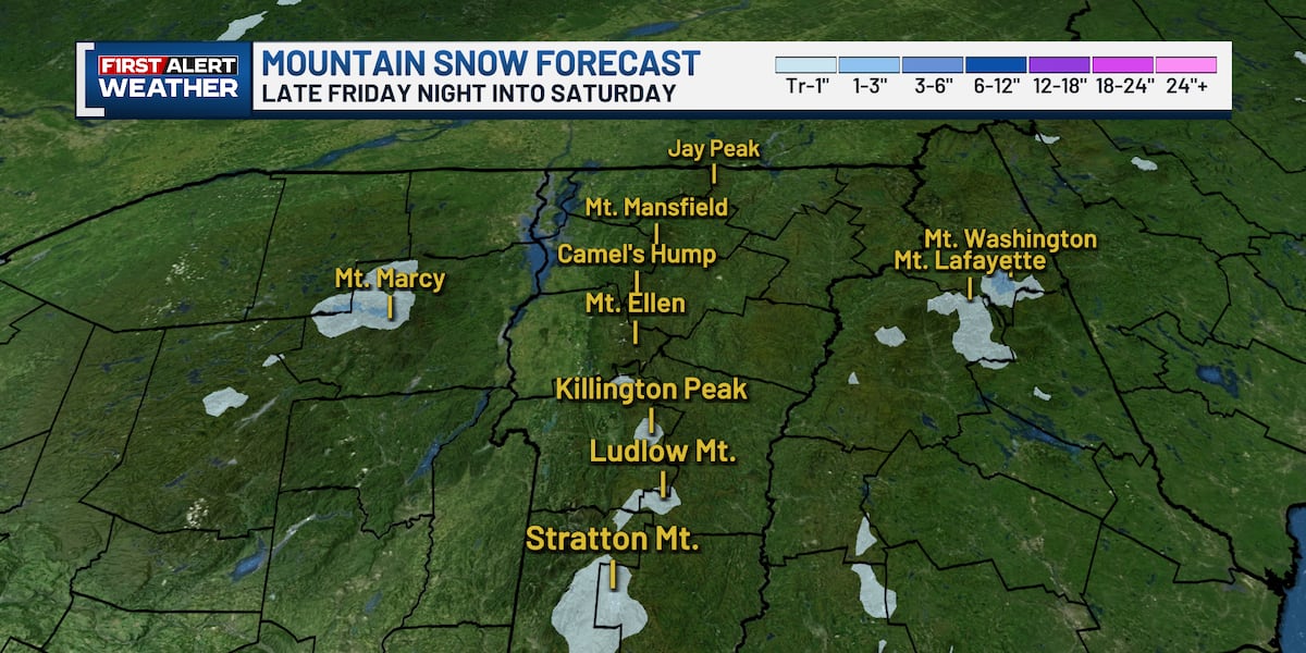 Mountain snow increasingly likely last weekend of May for the high peaks of Vt., N.Y., and N.H.