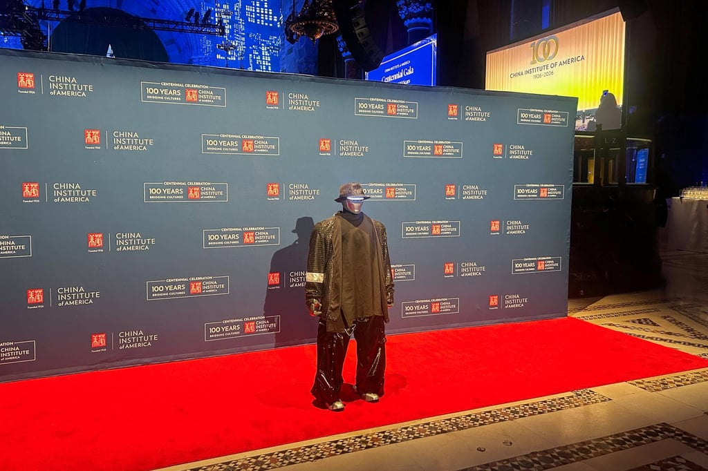A robot was on hand to pose with attendees as the guests mingled. Photo: Lucy Quaggin