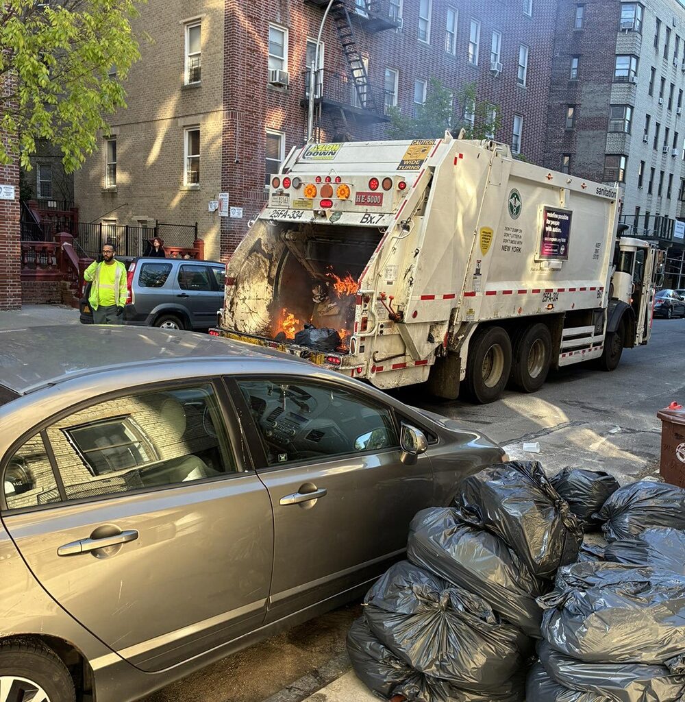 Norwood: Discarded Batteries Cause Garbage Truck Fire