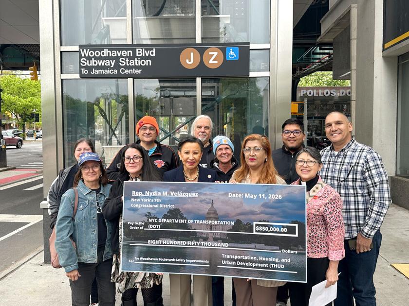 Velázquez gives DOT funds for Woodhaven |