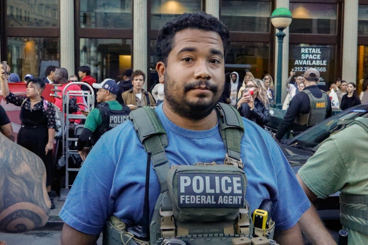 ICE supervisor Brenden Cuni was among those agents who participated in a raid targeting West African street vendors along Canal Street, Oct. 21, 2025. Alex Krales/THE CITY