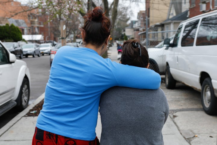 Fidelina, right, and her cousin Ana witnessed ICE take Florencio near their home in Queens. In her desperation to find a lawyer, she was scammed out of thousands of dollars, April 2, 2026. Alex Krales/THE CITY